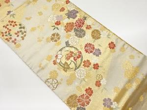 枝垂れ桜に花輪模様織出し袋帯